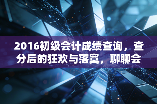 2016初级会计成绩查询,查分后的狂欢与落寞,聊聊会计人的第一张入场券