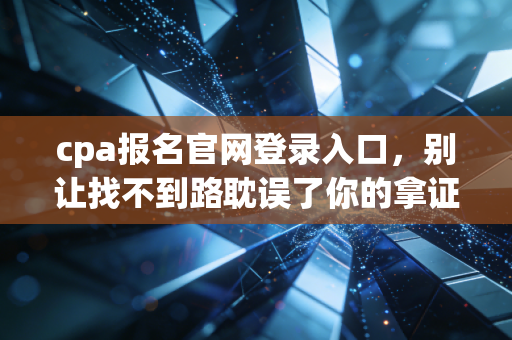 cpa报名官网登录入口,别让找不到路耽误了你的拿证大计,聊聊备考路上的那些坑与光