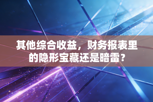 其他综合收益,财务报表里的隐形宝藏还是暗雷?