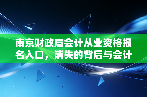 南京财政局会计从业资格报名入口，消失的背后与会计人的新出路