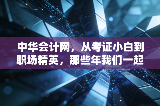 中华会计网,从考证小白到职场精英,那些年我们一起走过的会计路