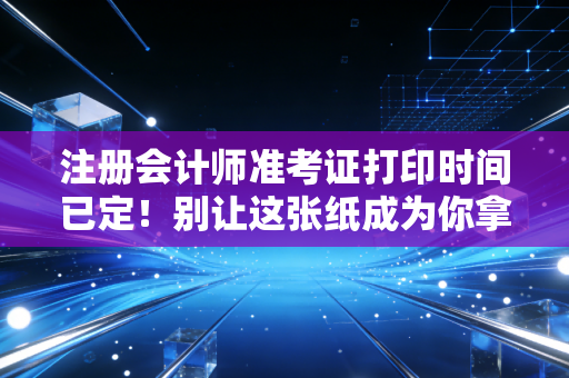 注册会计师准考证打印时间已定!别让这张纸成为你拿证的拦路虎