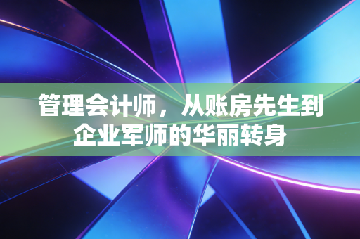管理会计师,从账房先生到企业军师的华丽转身