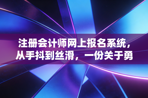 注册会计师网上报名系统,从手抖到丝滑,一份关于勇气与耐心的实战指南