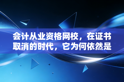 会计从业资格网校,在证书取消的时代,它为何依然是你的职场必修课?