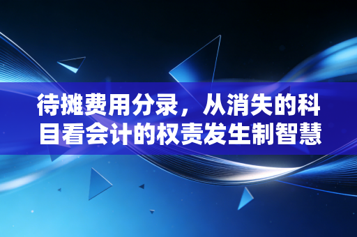 待摊费用分录,从消失的科目看会计的权责发生制智慧