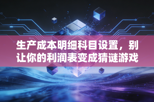 生产成本明细科目设置,别让你的利润表变成猜谜游戏,一位注会老兵的实操建议