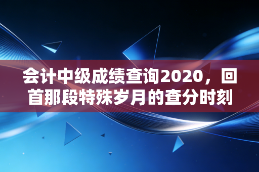 会计中级成绩查询2020,回首那段特殊岁月的查分时刻与职场进阶之路