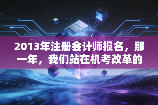 2013年注册会计师报名,那一年,我们站在机考改革的十字路口