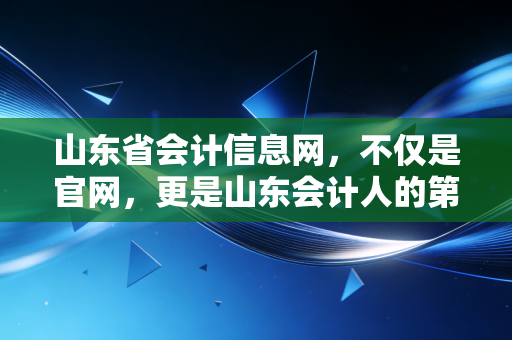 山东省会计信息网，不仅是官网，更是山东会计人的第二大脑——从考证到实操的深度指南