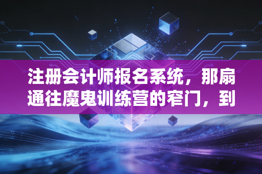 注册会计师报名系统,那扇通往魔鬼训练营的窄门,到底劝退了多少追梦人?