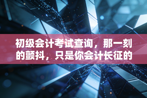 初级会计考试查询,那一刻的颤抖,只是你会计长征的第一步
