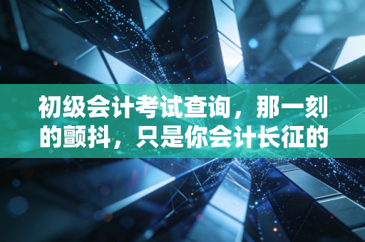 初级会计考试查询,那一刻的颤抖,只是你会计长征的第一步