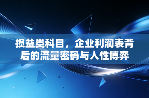 损益类科目,企业利润表背后的流量密码与人性博弈