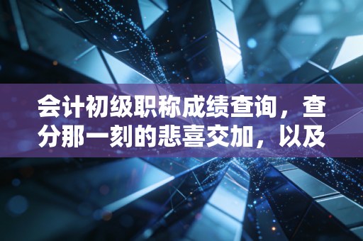 会计初级职称成绩查询,查分那一刻的悲喜交加,以及它对你职业生涯的真实意义