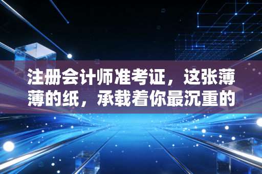 注册会计师准考证，这张薄薄的纸，承载着你最沉重的梦想与焦虑