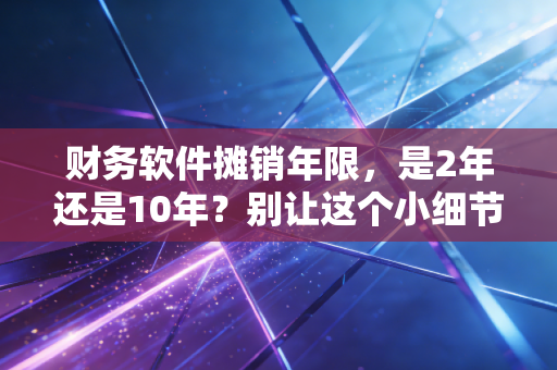 详细阅读:财务软件摊销年限,是2年还是10年?别让这个小细节成了税务稽查的导火索 财务软件摊销年限,是2年还是10年?别让这个小细节成了税务稽查的导火索