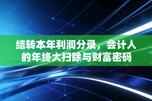 结转本年利润分录,会计人的年终大扫除与财富密码
