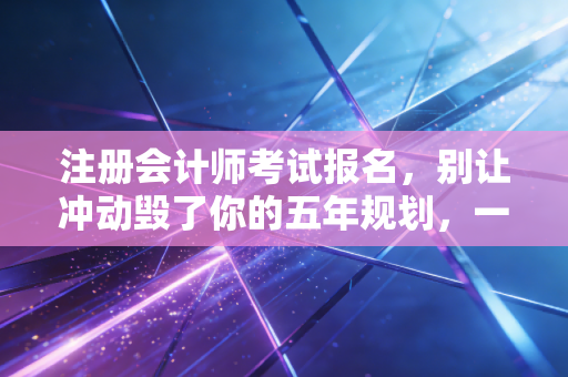 注册会计师考试报名，别让冲动毁了你的五年规划，一份过来人的真心话