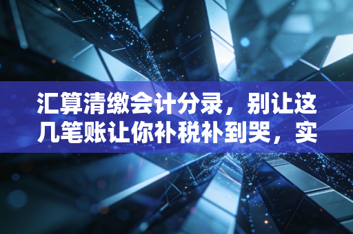 汇算清缴会计分录,别让这几笔账让你补税补到哭,实操避坑指南全解析