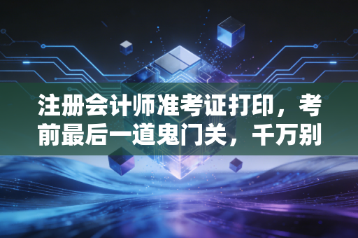注册会计师准考证打印，考前最后一道鬼门关，千万别掉链子！