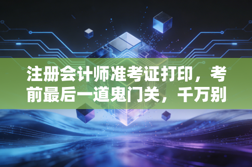 注册会计师准考证打印，考前最后一道鬼门关，千万别掉链子！