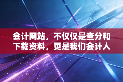 会计网站,不仅仅是查分和下载资料,更是我们会计人的精神避难所