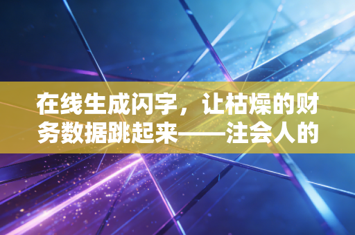 在线生成闪字,让枯燥的财务数据跳起来——注会人的职场生存美学