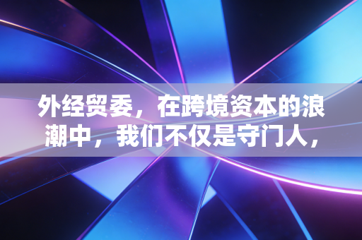 外经贸委,在跨境资本的浪潮中,我们不仅是守门人,更是摆渡人