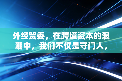 外经贸委，在跨境资本的浪潮中，我们不仅是守门人，更是摆渡人