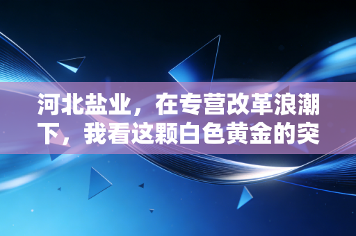 河北盐业,在专营改革浪潮下,我看这颗白色黄金的突围与坚守