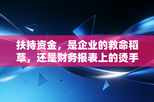 扶持资金，是企业的救命稻草，还是财务报表上的烫手山芋？