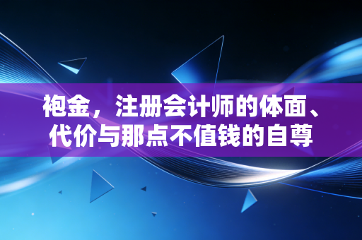 袍金，注册会计师的体面、代价与那点不值钱的自尊