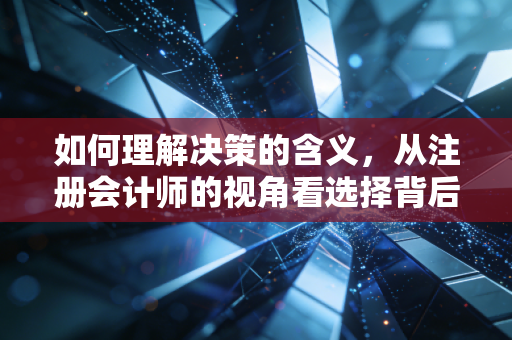 如何理解决策的含义，从注册会计师的视角看选择背后的代价与博弈