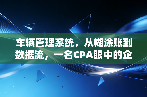 车辆管理系统，从糊涂账到数据流，一名CPA眼中的企业用车革命