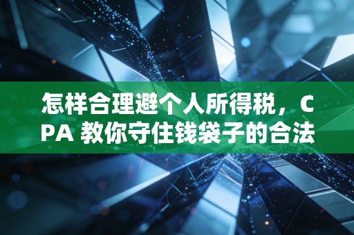 怎样合理避个人所得税，CPA 教你守住钱袋子的合法智慧