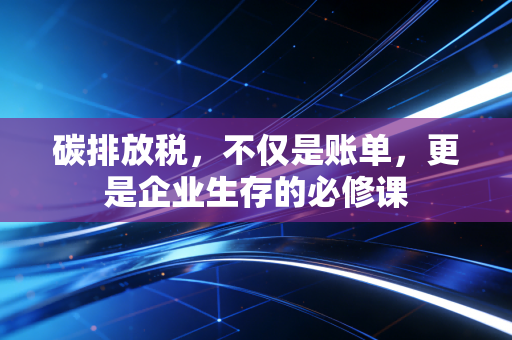 碳排放税,不仅是账单,更是企业生存的必修课