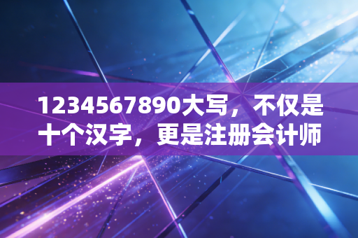 1234567890大写，不仅是十个汉字，更是注册会计师的防身术与必修课