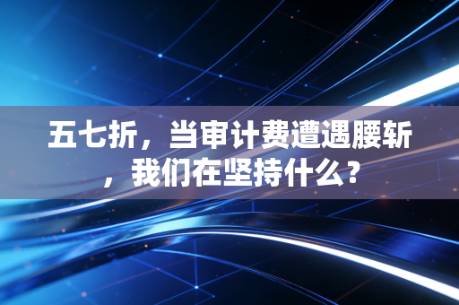 五七折，当审计费遭遇腰斩，我们在坚持什么？