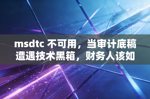 msdtc 不可用,当审计底稿遭遇技术黑箱,财务人该如何破局?