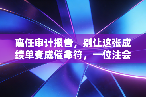 离任审计报告,别让这张成绩单变成催命符,一位注会眼中的权力交接与人性博弈