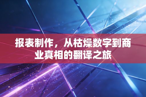 报表制作,从枯燥数字到商业真相的翻译之旅
