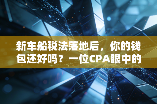 新车船税法落地后,你的钱包还好吗?一位CPA眼中的省钱与合规之道
