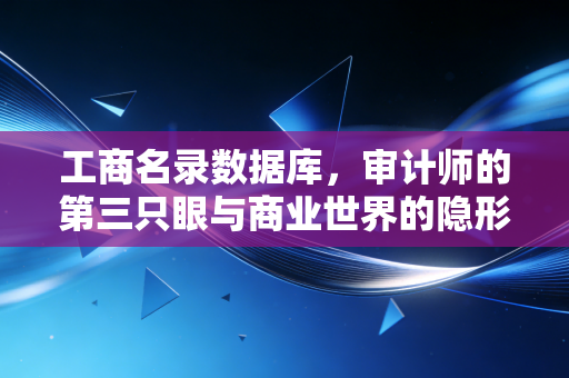 工商名录数据库,审计师的第三只眼与商业世界的隐形地图