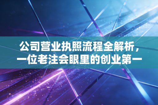 公司营业执照流程全解析,一位老注会眼里的创业第一关与避坑指南