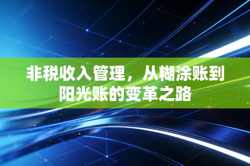 非税收入管理,从糊涂账到阳光账的变革之路