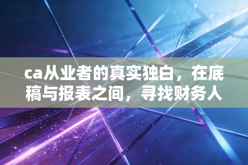 ca从业者的真实独白,在底稿与报表之间,寻找财务人的灵魂归宿