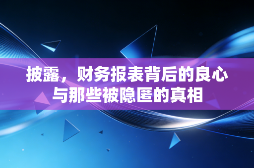 披露,财务报表背后的良心与那些被隐匿的真相