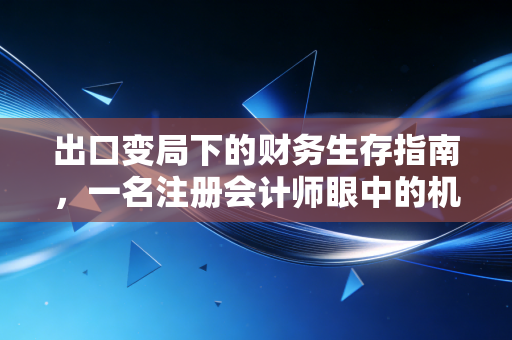 出口变局下的财务生存指南，一名注册会计师眼中的机遇与挑战