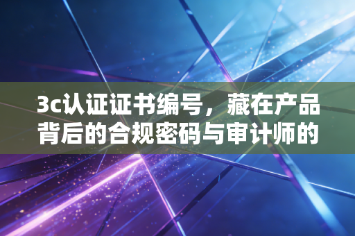 3c认证证书编号,藏在产品背后的合规密码与审计师的寻宝图